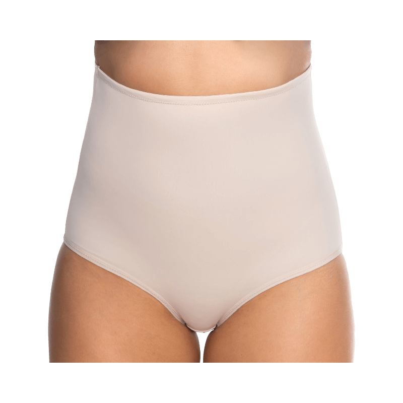 Lång shapewearshorts i beige som jämnar ut mage, höfter och lår.