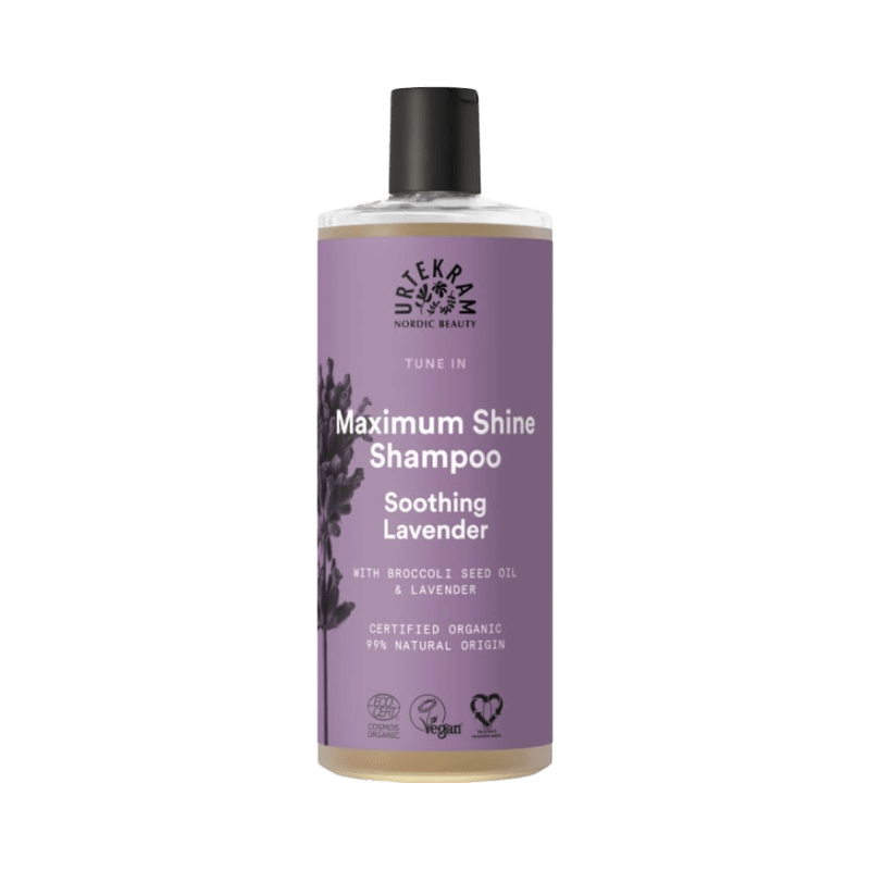 Urtekram Maximum Shine Shampoo – ekologiskt lavendelschampo med broccolifröolja för naturlig glans