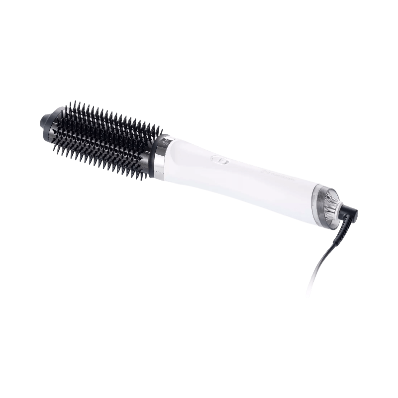 Vit 2-i-1 fönborste från ghd för torkning och styling i ett steg.