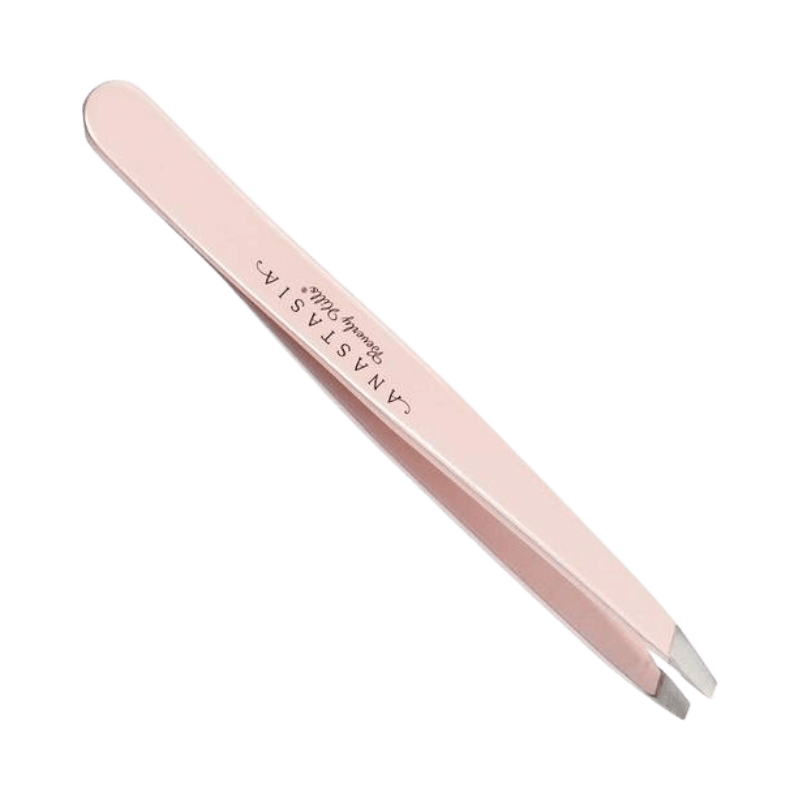 Anastasia Beverly Hills rosa pincett med sned spets för exakt ögonbrynsplockning