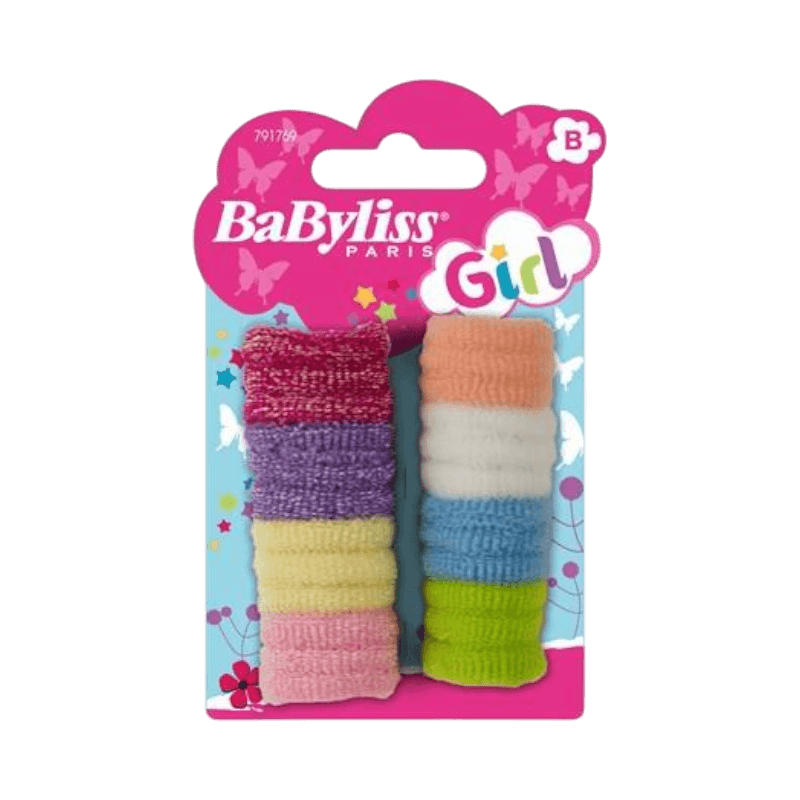 BaByliss Girl mjuka hårsnoddar i färgglad mix för barn – 24-pack