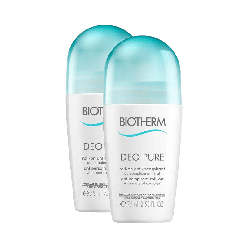 Biotherm Deo Pure roll-on i 2-pack, alkoholfri och skonsam antiperspirant