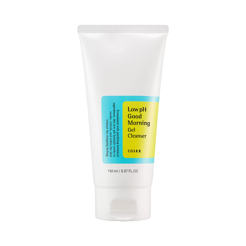 COSRX Low pH Good Morning Cleanser 150 ml, skonsam rengöring som balanserar hudens pH-värde.