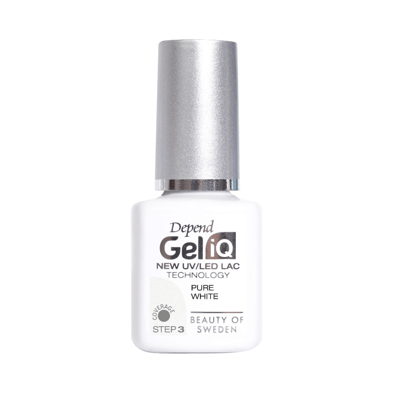 Depend Gel iQ Pure White nagellack med UV/LED-teknologi för hållbar, glansig gelmanikyr.