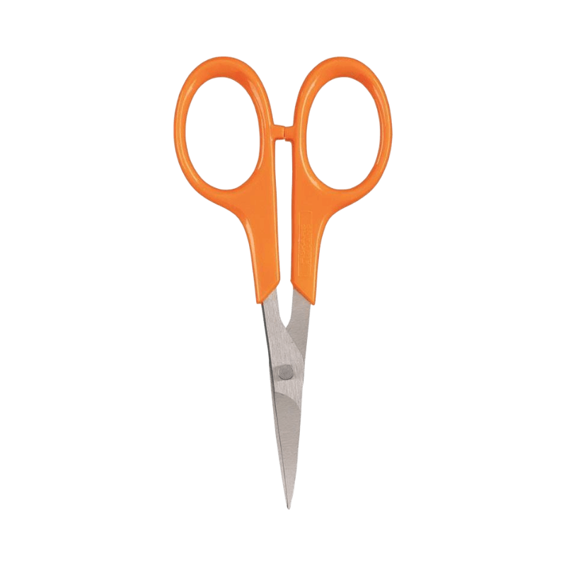 Fiskars nagelsax med böjt blad och orange handtag – precision för manikyr och pedikyr