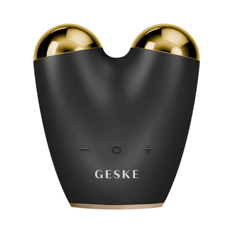 GESKE MicroCurrent Face-Lifter 6-i-1 med guldhuvuden för effektiv hudlyft och stimulans.