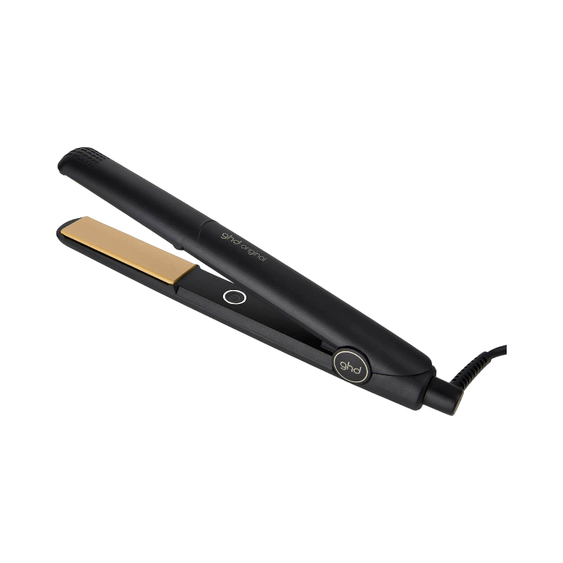 GHD Original Styler med keramiska plattor och ikonisk guldig design för klassisk hårstyling.