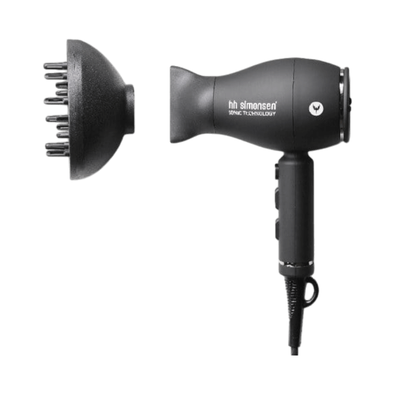 HH Simonsen XS resehårfön med diffuser – kraftfull och kompakt modell med smart teknik.