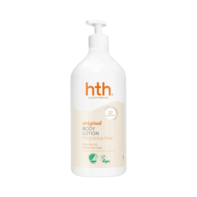 HTH Original Body Lotion 400 ml – parfymfri lotion för mycket torr hud, med långvarig återfuktning.