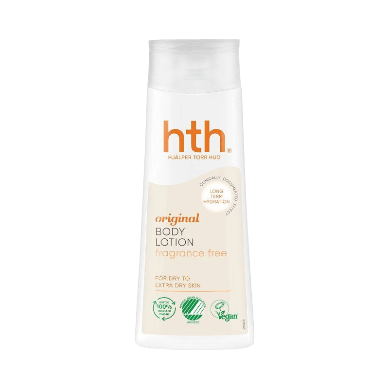 HTH Original Body Lotion 200 ml – oparfymerad och vegansk kroppslotion för extra torr hud.