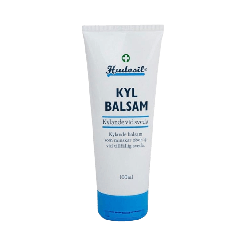 Hudosil Kylbalsam 100 ml mot sveda, ger kylande lindring vid hudirritation.