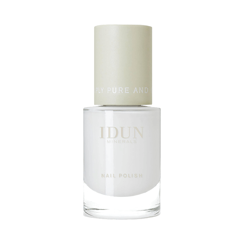 IDUN Minerals nagellack i nyansen Månsten med naturlig, vit färg och vårdande formula.