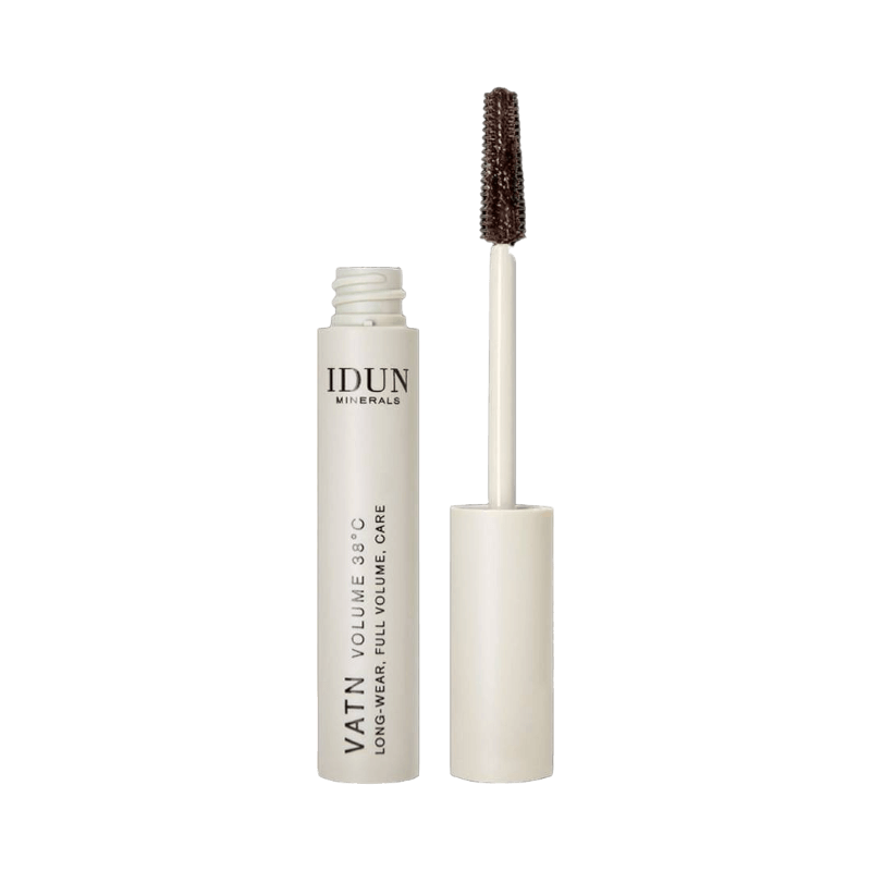 IDUN Minerals Vatn Volume 38°C Mascara i brun nyans med vit hylsa och volymborste