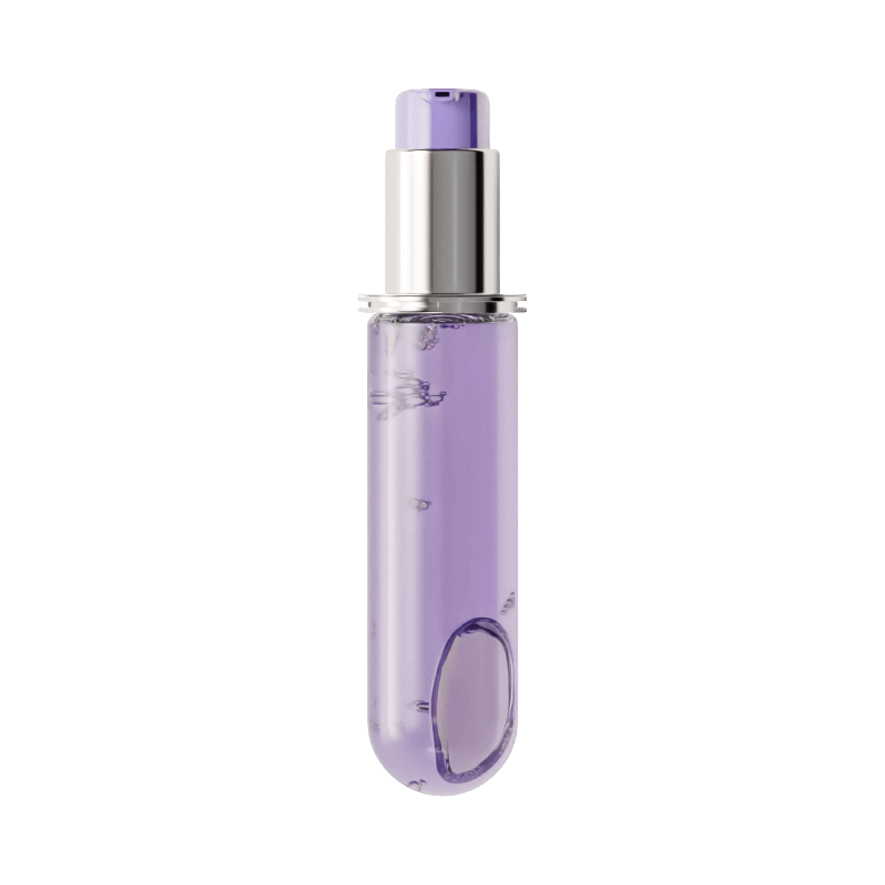 Refillförpackning av Kérastase Blond Absolu Cicagloss hårolja med lila glansgivande formula.