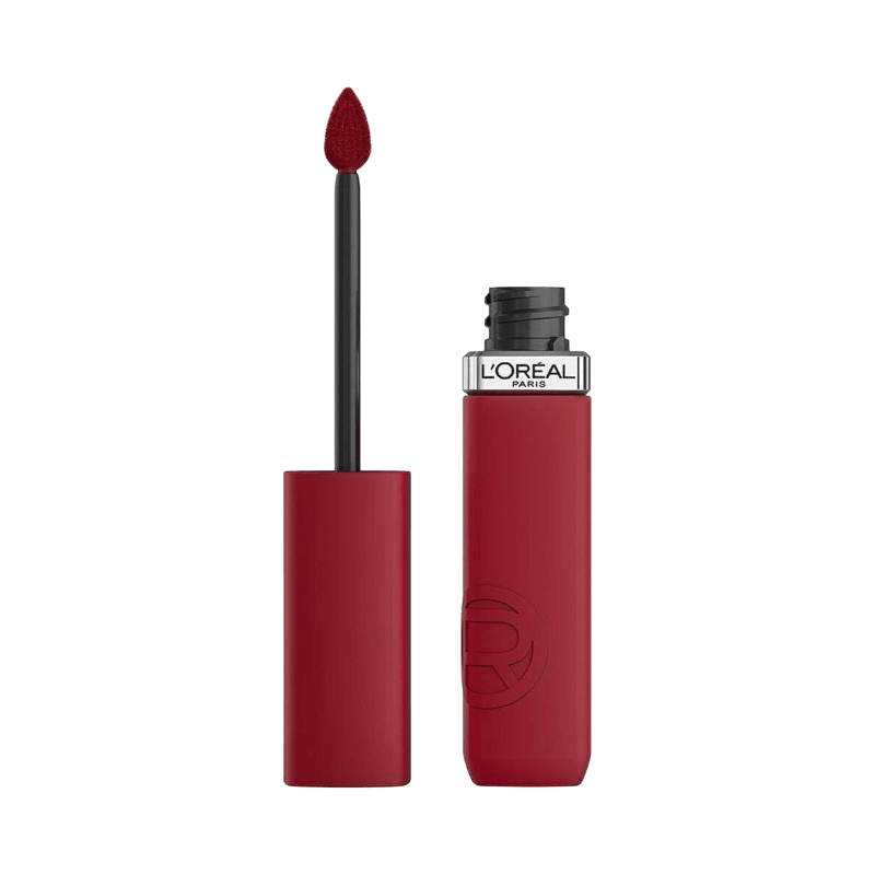 L'Oréal Infaillible Matte Resistance i färgen 420 Le Rouge – intensiv röd liquid lipstick