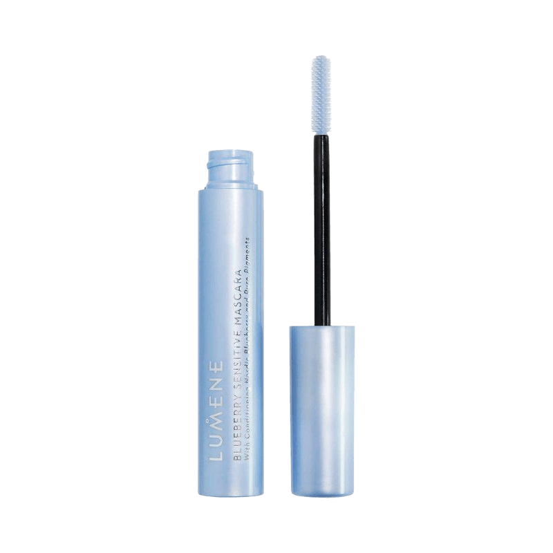 Lumene Blueberry Sensitive Mascara i ljusblå hylsa för känsliga ögon och naturlig look