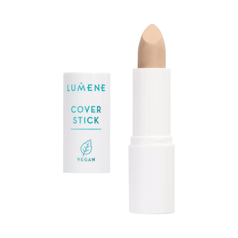 Lumene Cover Stick 01 Light Beige – veganskt täckstift med naturlig finish och lätt täckning.