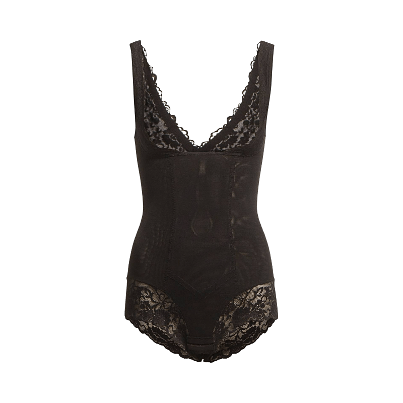 Formande body i svart med spetsdetaljer från Magic Bodyfashion, ger extra kontroll och stil.