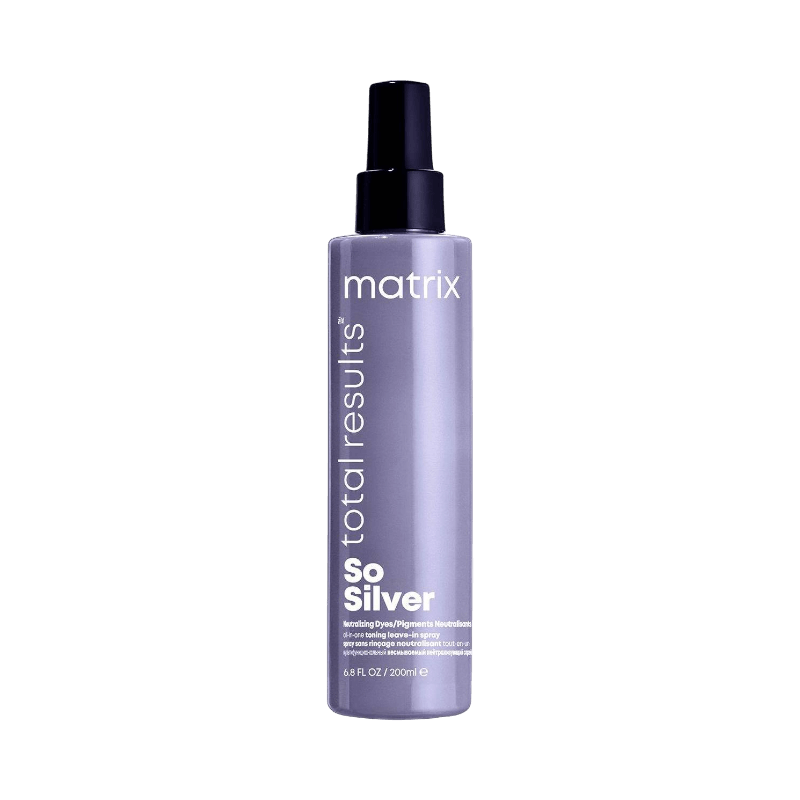 Matrix So Silver leave-in spray som neutraliserar gula toner i blont eller grått hår