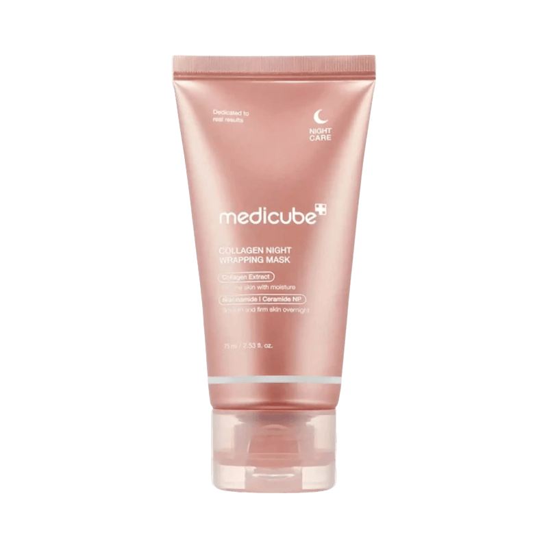 Medicube Collagen Night Wrapping Mask med kollagen och ceramider för att stärka och återfukta huden över natten.