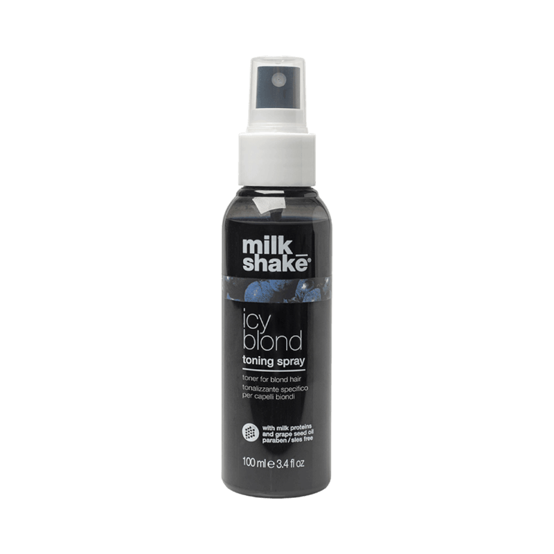 Milk_Shake Icy Blond Toning Spray med mjölkprotein och druvkärneolja för blont hår.