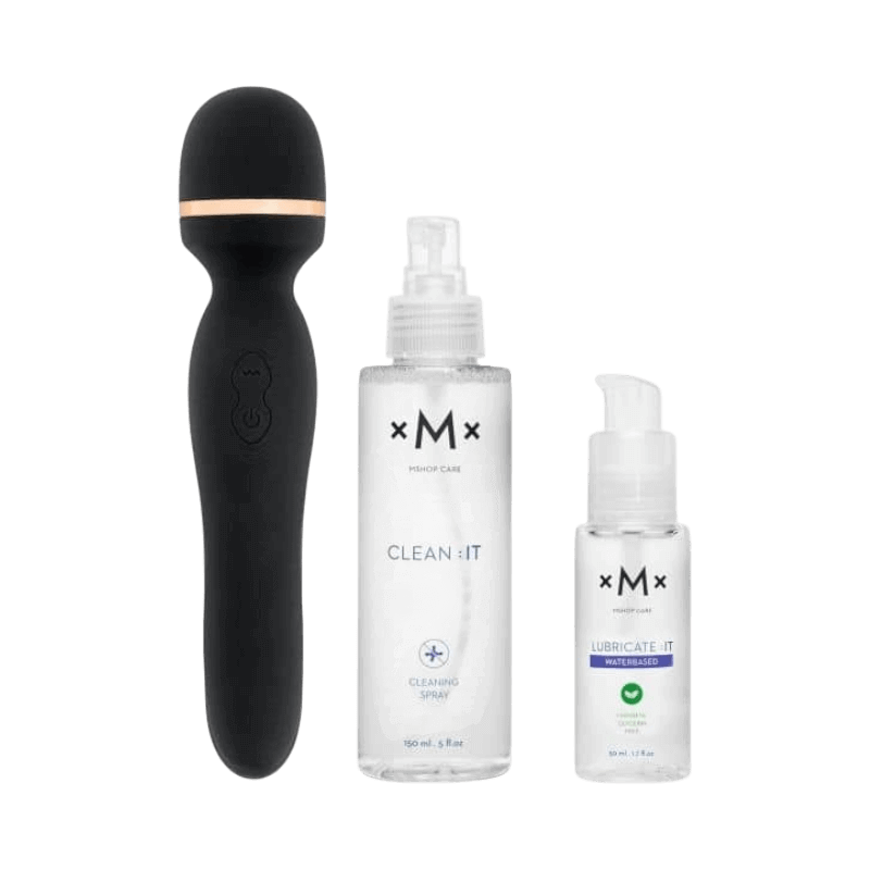Libra wand-vibrator med rengöringsspray och vattenbaserat glidmedel för maximal hygien och njutning