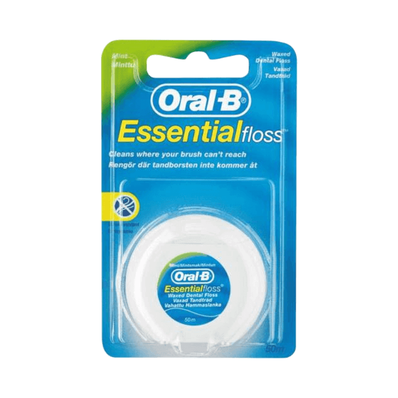 Oral-B Essential Floss vaxad tandtråd med mintsmak i 50 meters förpackning