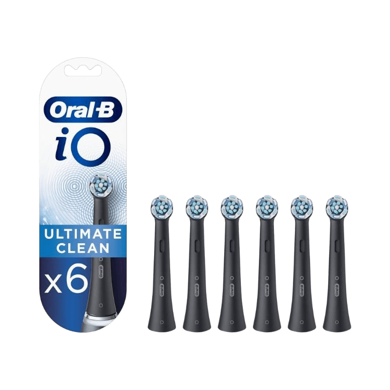 Oral-B iO Ultimate Clean svarta tandborsthuvuden 6-pack för djup och noggrann rengöring