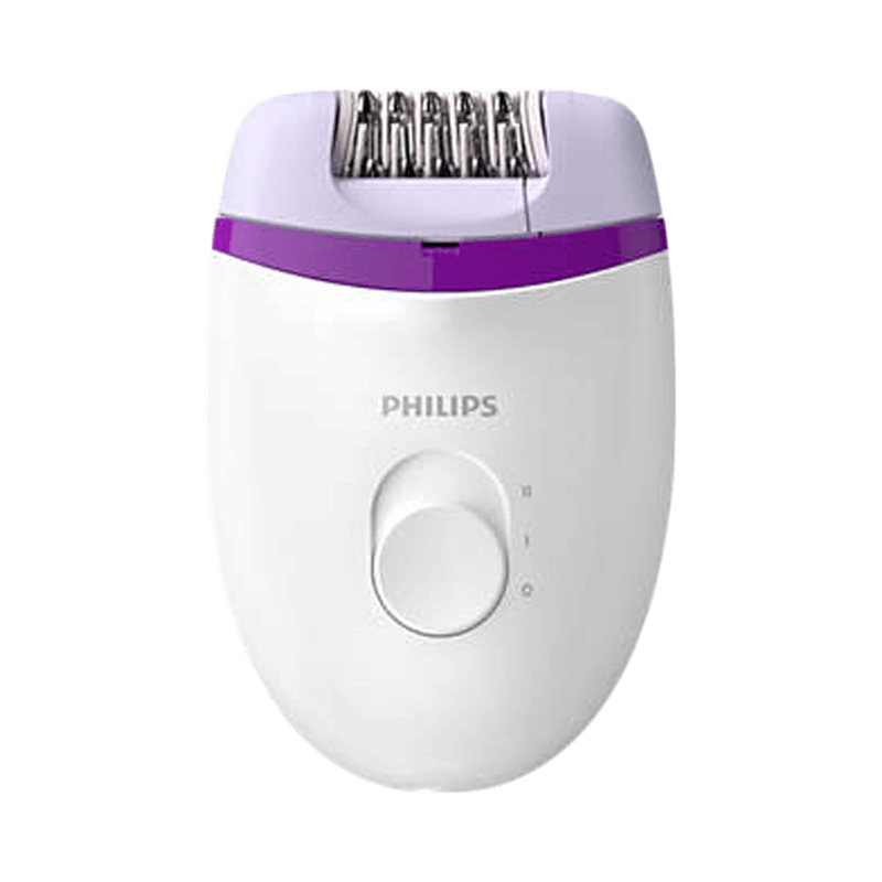 Philips Ladyshave BRE225 epilator i vit och lila design för effektiv hårborttagning hemma