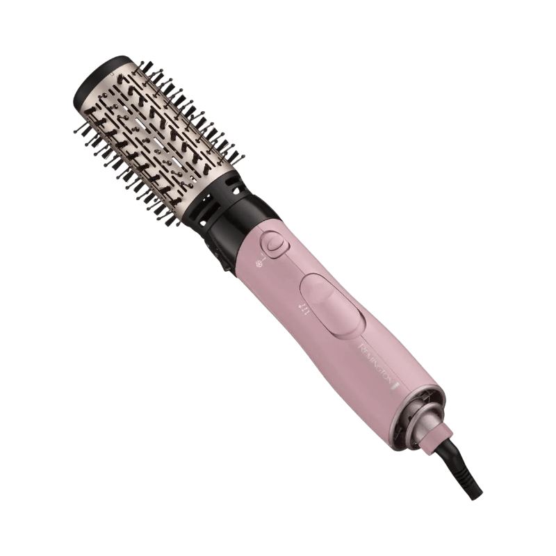 Remington Coconut Smooth varmluftsborste i rosa – för mjuk styling med antistatisk effekt.