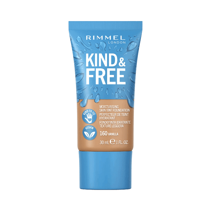 Rimmel Kind & Free Skin Tint i nyansen Ivory, vegansk och återfuktande foundation