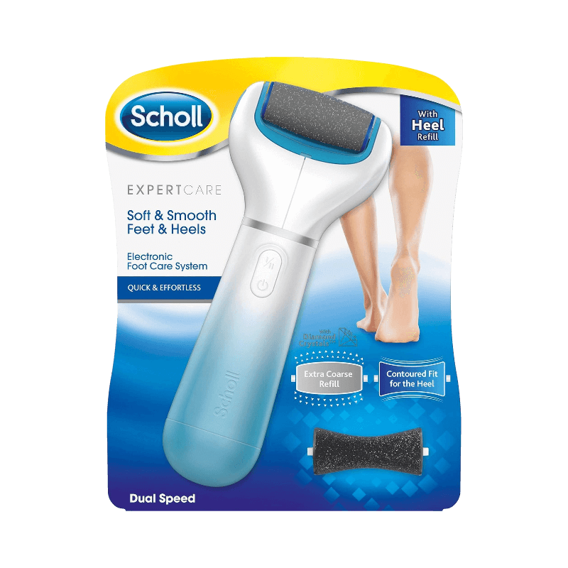 Scholl ExpertCare elektronisk fotfil med dubbel hastighet för mjuka fötter och hälar.