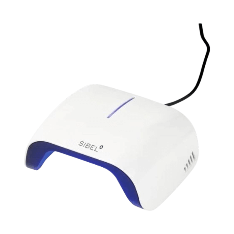 Sibel Twinky Mini UV-lampa i smidig bågdesign för torkning av naglar hemma eller på språng.