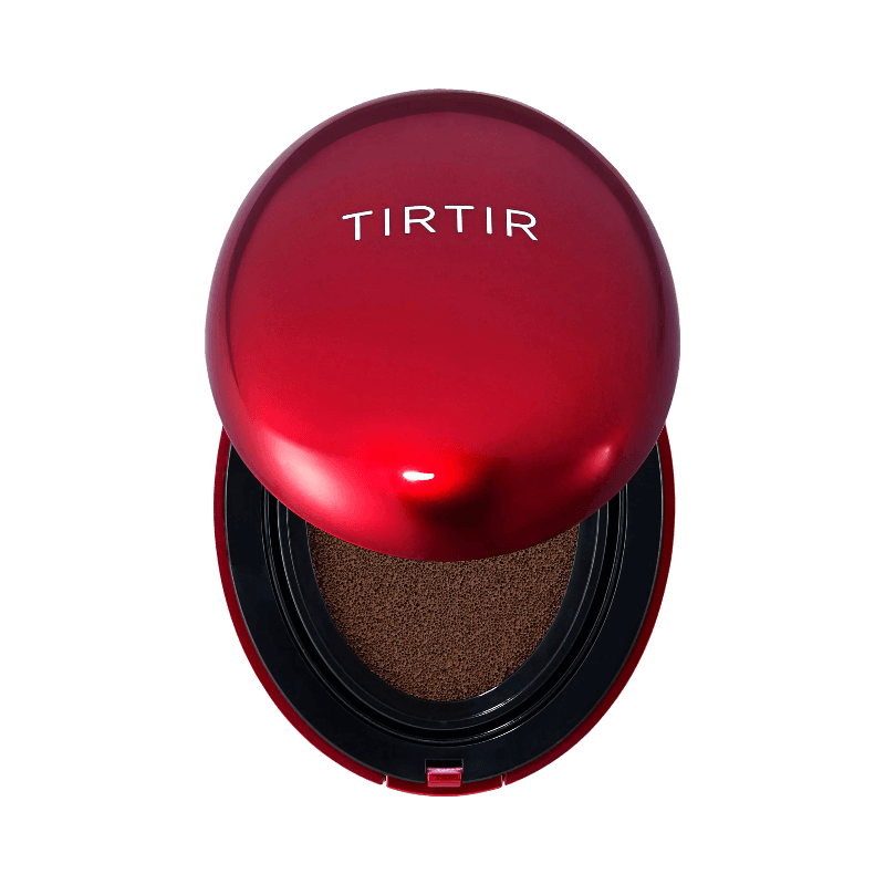 TIRTIR röd cushion foundation med hög täckning i glansig rund dosa