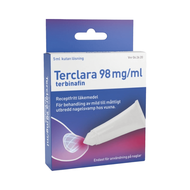 Terclara 98 mg/ml terbinafin – receptfri lösning för mild till måttlig nagelsvamp