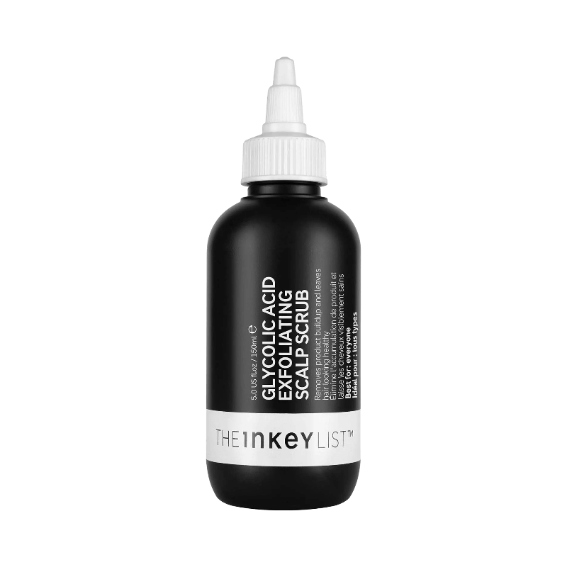 The Inkey List Scalp Scrub med glykolsyra – exfolierar hårbotten och tar bort produktrester effektivt.