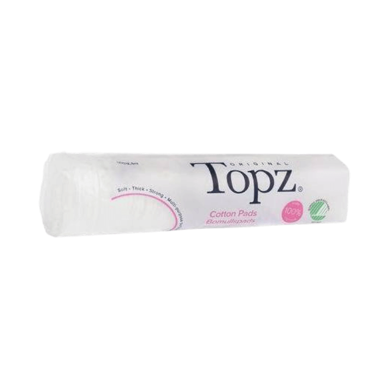 Topz Original bomullspads 80-pack i 100% bomull för makeupborttagning och rengöring