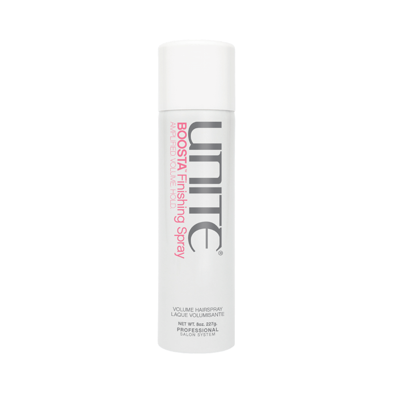 Unite Boosta Finishing Spray – volymgivande hårspray för textur, stadga och fyllighet.