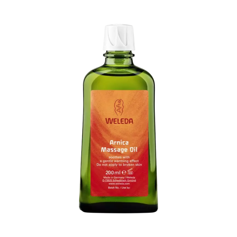 Weleda Arnica Massageolja 200 ml – värmande olja för ömma muskler och återhämtning