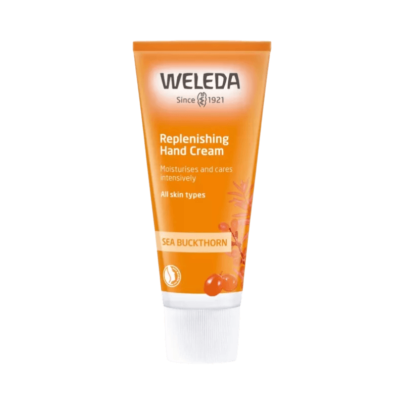 Weleda handkräm med havtorn, intensivt återfuktande för alla hudtyper och rik på vitaminer.