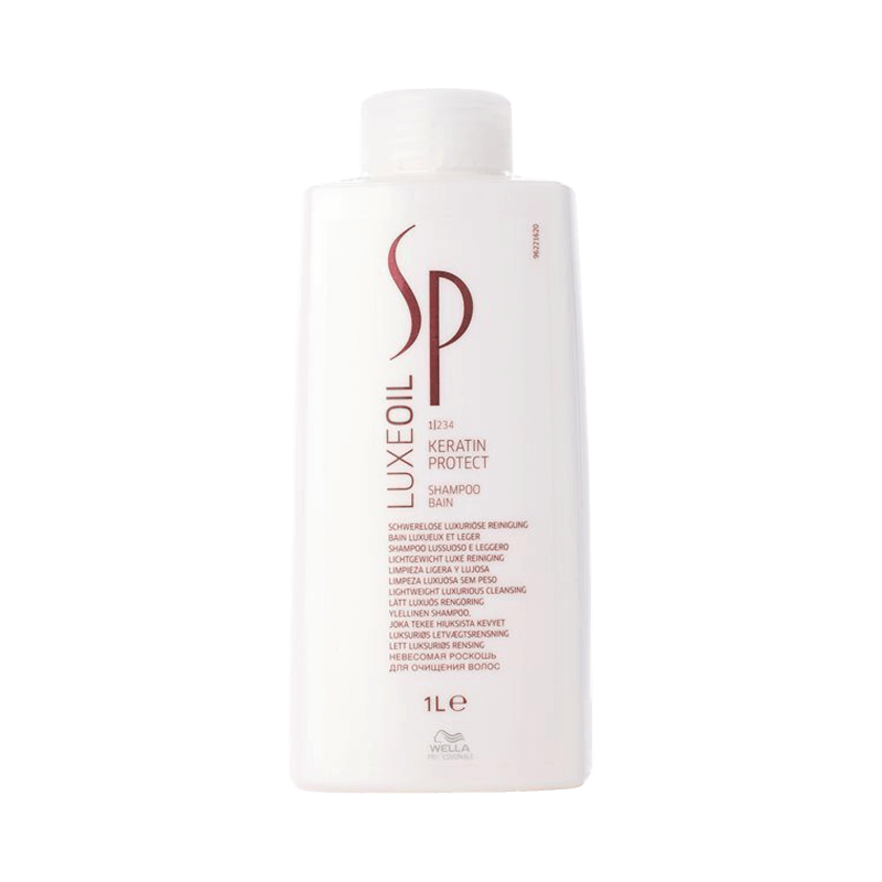 Wella SP Luxe Oil Keratin Protect schampo i stor flaska för vård och rengöring av håret.