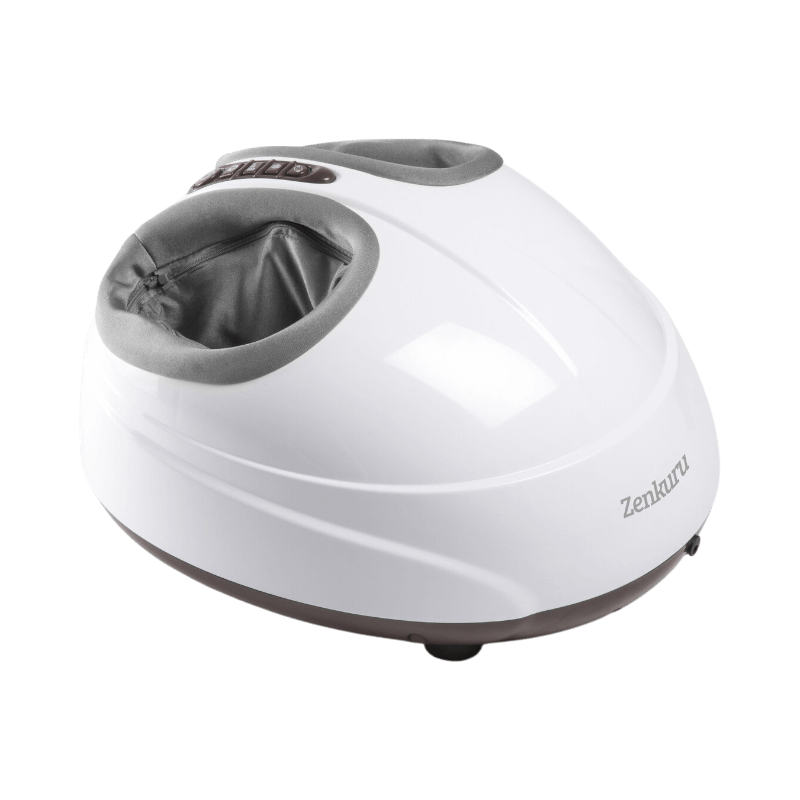 Elektrisk fotmassagemaskin från Zenkuru i vit design för shiatsu- och luftmassage.