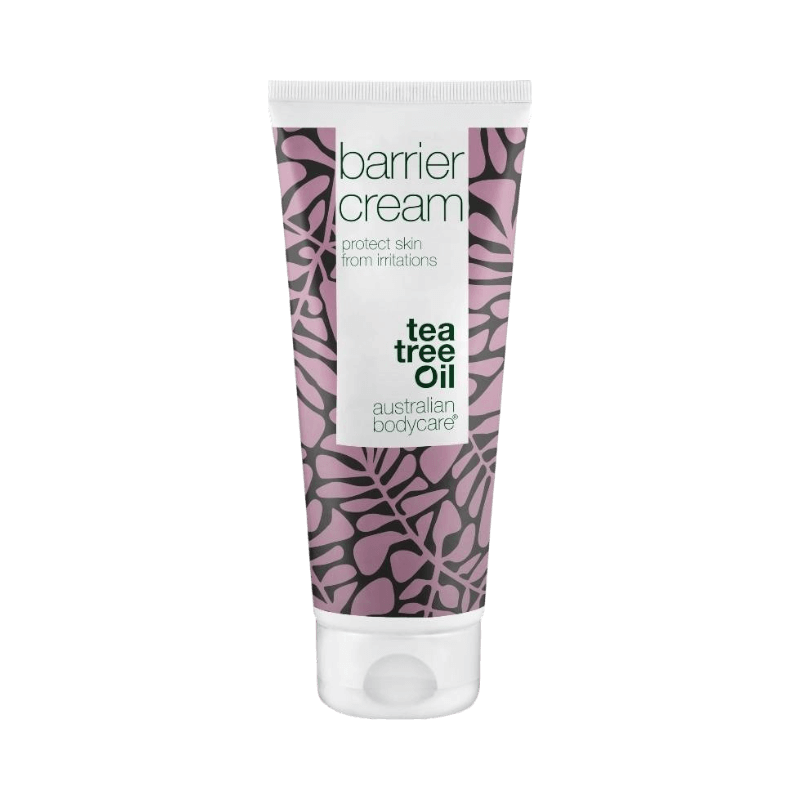 Barrier Cream med tea tree-olja skyddar känslig hud mot irritation och rodnad.