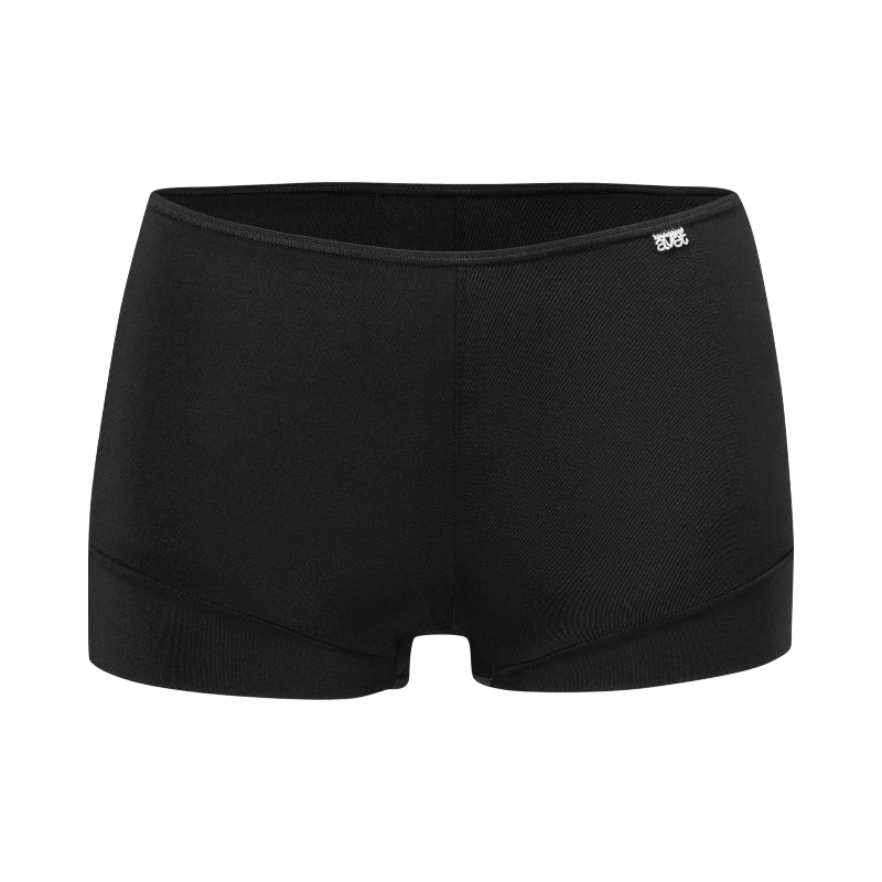 Svarta microfiber-hotpants från Avet med sömlös design, ger bekväm passform och diskret siluett.