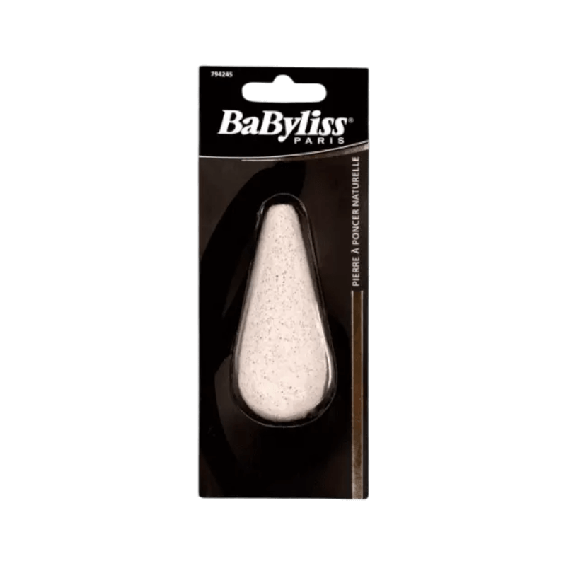 Naturlig vit pimpsten från BaByliss Paris i elegant förpackning för skonsam fotfilning.