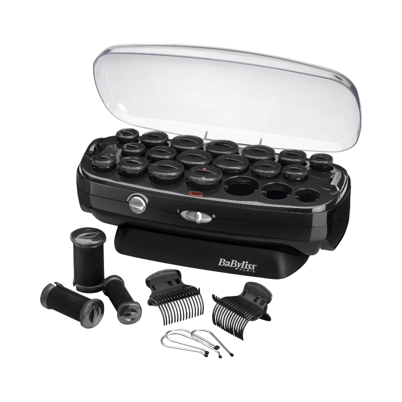 Babyliss Thermo-Ceramic värmespolar med keramisk yta för jämn värmefördelning och hållbara lockar.