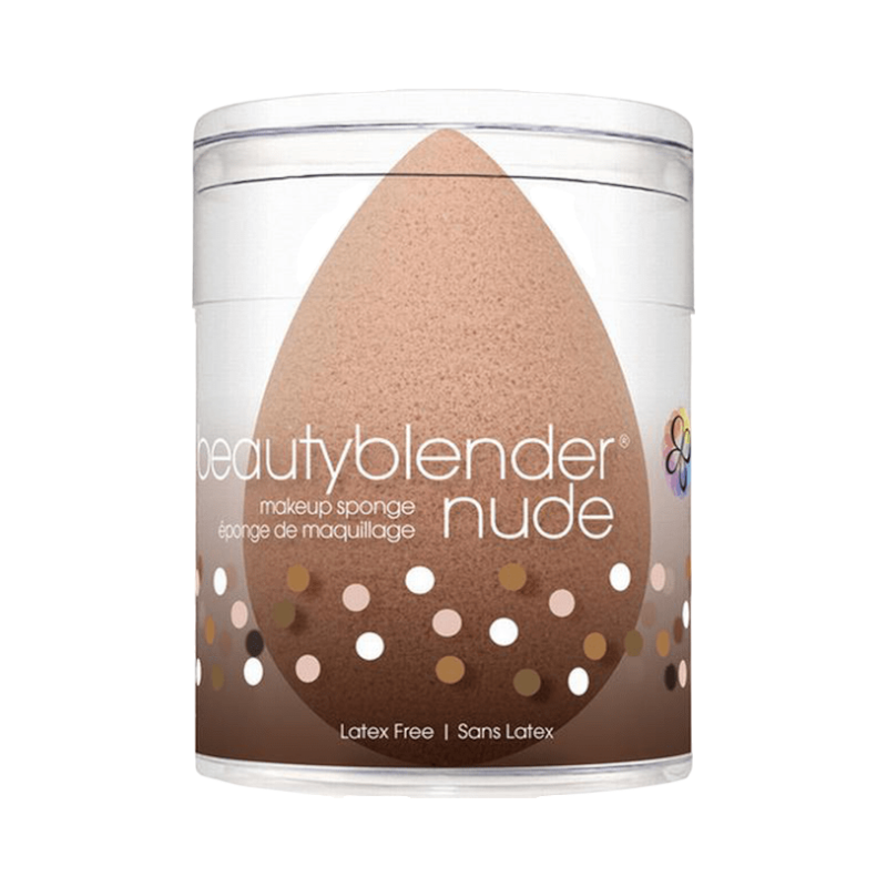 Beautyblender Nude makeupsvamp i originalförpackning, perfekt för naturlig finish.