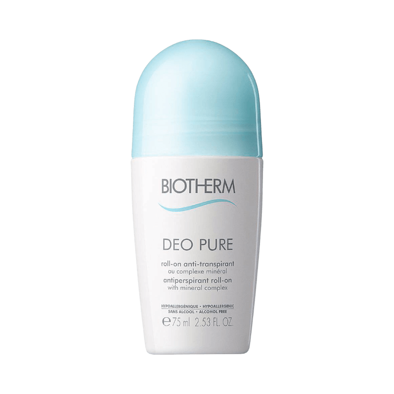 Biotherm Deo Pure roll-on antiperspirant med mineraler, alkoholfri och skonsam mot känslig hud, 75 ml.