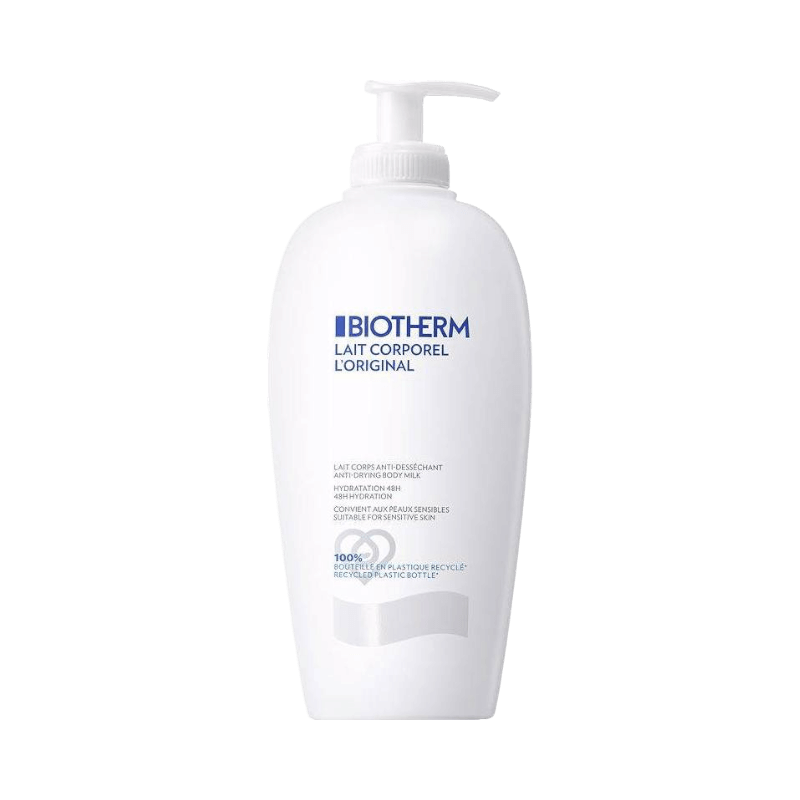 Biotherm Lait Corporel bodylotion med pump, återfuktar i 48 timmar och passar känslig hud