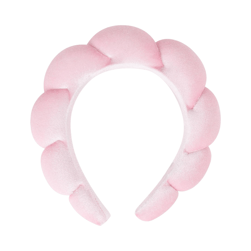 Rosa vadderat diadem i molnformad design för en feminin och trendig håraccessoar.